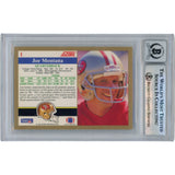 Joe Montana Autographed/Signed 1991 Score #1 Slab Trading Card Beckett 49935