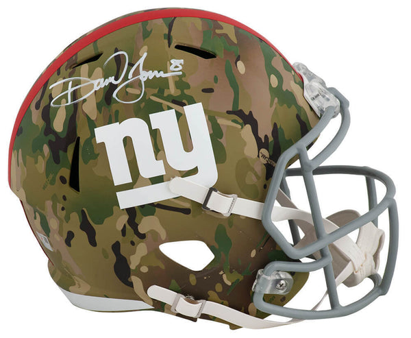 Daniel Jones Signed Giants CAMO Riddell Full Size Replica Helmet (FANATICS COA)