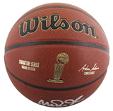 Lakers Magic Johnson Signed Wilson Trophy Series Basketball BAS Witnessed