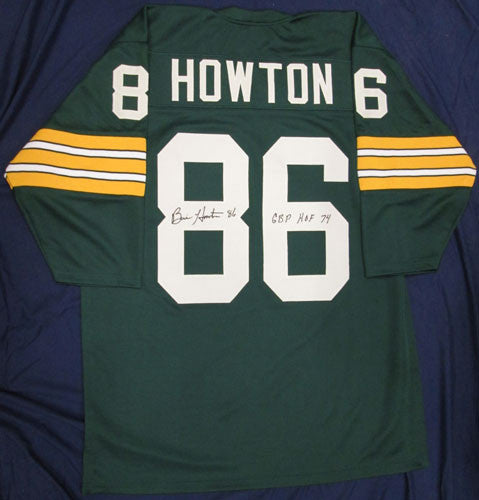 Packers BILLY HOWTON Signed Custom Green Jersey AUTO w/ "GBP HOF '1974"