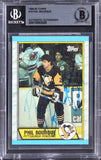 Penguins Phil Bourque Authentic Signed 1989 Topps #19 Card BAS Slabbed