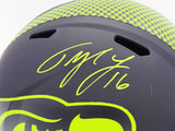 TYLER LOCKETT AUTOGRAPHED SEAHAWKS ECLIPSE BLACK FULL SIZE HELMET MCS 236379