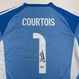 Autographed/Signed Thibaut Courtois Real Madrid Blue Jersey Beckett BAS COA