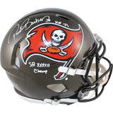 Ronde Barber Signed Tampa Bay Buccaneers Authentic TB Helmet 2 Insc BAS 49204