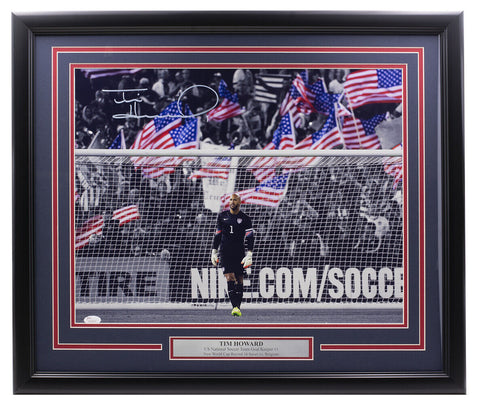 Tim Howard Team USA Signed Framed 16x20 Men's Soccer Spotlight Photo JSA Holo
