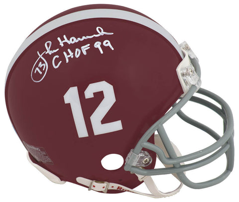 John Hannah Signed Alabama Riddell Speed Mini Helmet w/Roll Tide -(SCHWARTZ COA)