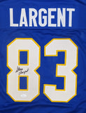 Steve Largent Autographed Blue College Style Jersey- JSA W Authenticated