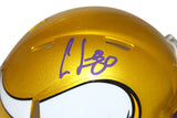 Cris Carter Autographed Minnesota Vikings Mini Helmet Flash Beckett 40628