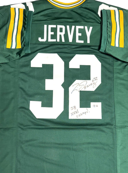 Packers TRAVIS JERVEY Signed Custom Replica Green Jersey AUTO w/ SB Champs - BAS