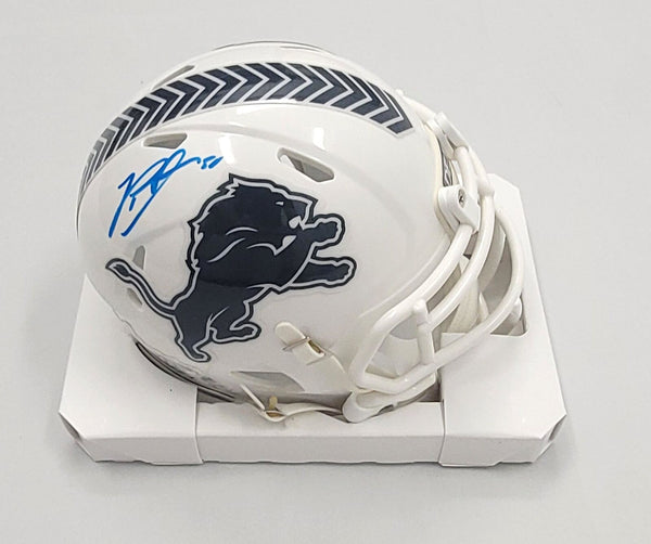 Penei Sewell Autographed Detroit Lions 2024 STS Mini Helmet Beckett Witnessed