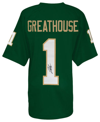 Jaden Greathouse Signed Green Custom College Football Jersey - (SCHWARTZ COA)