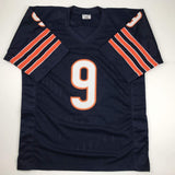 Autographed/Signed JIM MCMAHON Chicago Blue Football Jersey Beckett BAS COA Auto