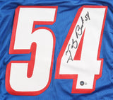 Tedy Bruschi Signed New England Patriots Pro Cut Jersey (Beckett) 3xS.B Champion