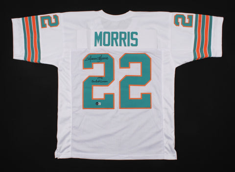 Mercury Morris Signed Dolphins Jersey Inscibd 1972 Perfect Season (Beckett) R.B.