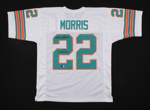 Mercury Morris Signed Dolphins Jersey Inscibd 1972 Perfect Season (Beckett) R.B.
