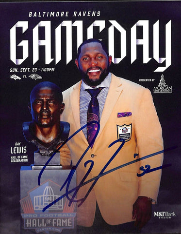 Ray Lewis Signed Baltimore Ravens Gameday Magazine Beckett 42774