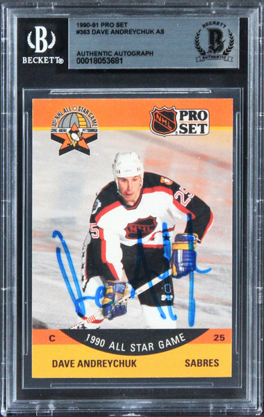 Sabres Dave Andreychuk Authentic Signed 1990 Pro Set #363 Card BAS Slabbed