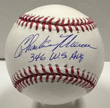 Milw Brewers CHARLIE MOORE Signed Official MLB Baseball AUTO w/ ".346 WS Ave."