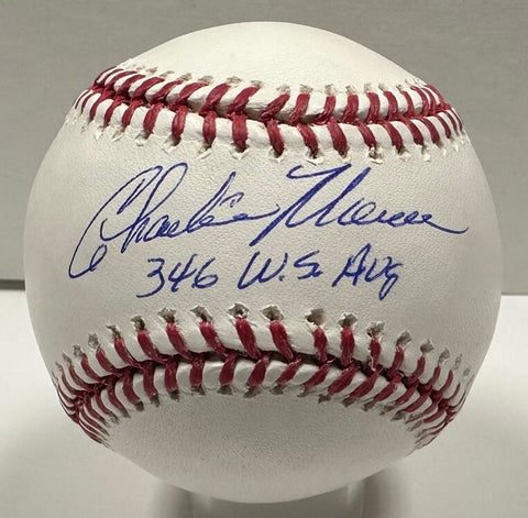 Milw Brewers CHARLIE MOORE Signed Official MLB Baseball AUTO w/ ".346 WS Ave."