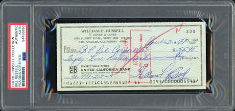 Bill Russell Autographed Signed 3x6 Check Boston Celtics PSA/DNA #84496890