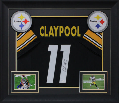 Chase Claypool Authentic Signed Black Pro Style Framed Jersey BAS Witnessed