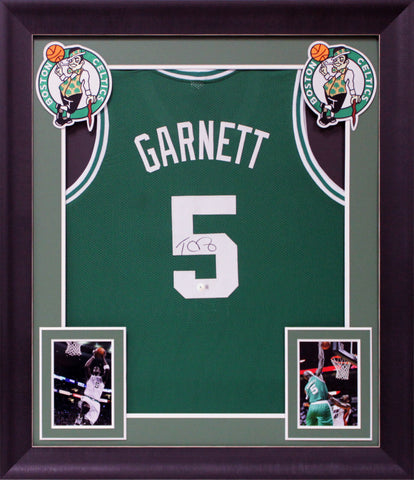 Kevin Garnett Authentic Signed Green Pro Style Framed Jersey BAS Witnessed