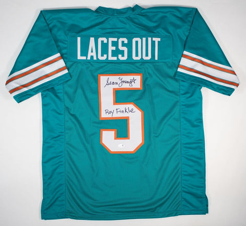 Sean Young Signed Laces Out Jersey Insc "Ray Finkle" (JSA) Ace Ventura/ Dolphins