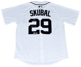 TARIK SKUBAL SIGNED DETROIT TIGERS #29 NIKE LIMITED JERSEY W/ B2B CY YOUNG