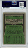O.J. Simpson Autographed/Signed 1975 Topps #500 Trading Card PSA Slab 43749