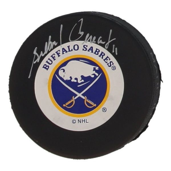 Gilbert Perreault Signed Buffalo Sabres Logo Hockey Puck (Beckett) 512 NHL Goals