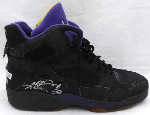 Karl Malone Autographed Game Used LA Tech Shoe Utah Jazz Beckett BAS QR #BK44635