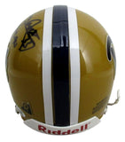 Tony Dorsett Signed/Inscribed Gold Pitt Mini Football Helmet JSA 213123