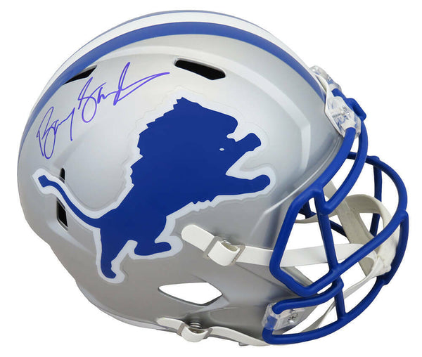 Barry Sanders Signed Lions T/B Riddell Full Size Speed Rep Helmet (SCHWARTZ COA)
