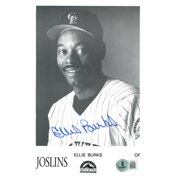 Ellis Burks Autographed/Signed Colorado Rockies 5.5x8.5 Photo Beckett 59237