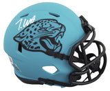 Jaguars Travis Hunter Signed Rave Speed Mini Helmet W/ Case BAS Witnessed