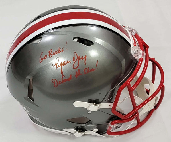 Ryan Day Signed Ohio State Flash Authentic Helmet W/ Go Bucks Defend the Shoe