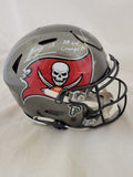 TOM BRADY AND MIKE EVANS SIGNED TB BUCCANEERS SPEEDFLEX HELMET FANATICS BAS