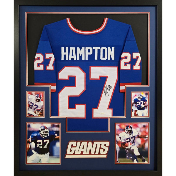 Rodney Hampton Autographed Signed Framed New York Giants Jersey JSA