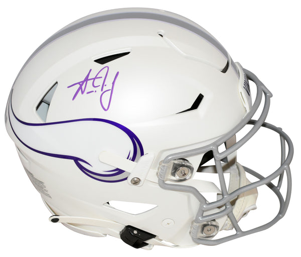 AARON JONES SIGNED MINNESOTA VIKINGS WHITE AUTHENTIC SPEEDFLEX HELMET BECKETT