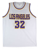 Magic Johnson Signed Los Angeles Lakers White Jersey (Beckett) 5xNBA Champion