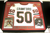 Corey Crawford Signed Blackhawks 35x43 Framed Jersey (JSA COA) 2XCup Champion