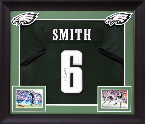 DeVonta Smith Authentic Signed Green Pro Style Framed Jersey BAS Witnessed