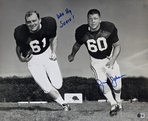 Arkansas Jimmy Johnson "Woo Pig Sooie!" Signed 16x20 Horizontal Photo BAS Wit