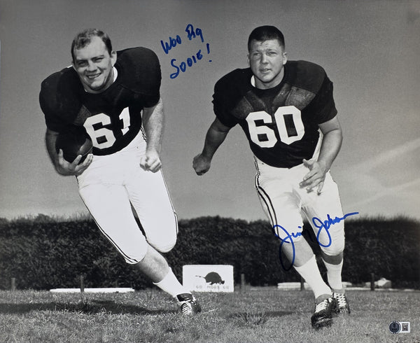 Arkansas Jimmy Johnson "Woo Pig Sooie!" Signed 16x20 Horizontal Photo BAS Wit