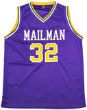 UTAH JAZZ KARL MALONE AUTOGRAPHED SIGNED PURPLE JERSEY JSA STOCK #237063