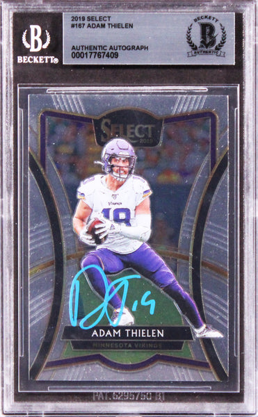 Vikings Adam Thielen Authentic Signed 2019 Select #167 Card BAS Slabbed