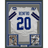 FRAMED Autographed/Signed MEL RENFRO HOF 96 33x42 Dallas White Jersey JSA COA