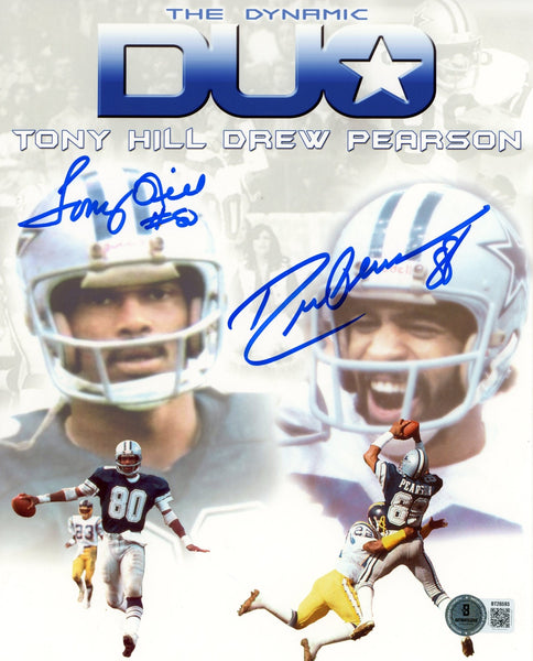 Tony Hill Drew Pearson Autographed Dallas Cowboys 8x10 Photo Beckett 56757