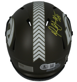 Marshall Faulk Autographed Rams (In Yellow) STS Mini Speed Helmet Beckett