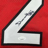 Framed Autographed/Signed Dylan Harper 35x39 Rutgers Red College Jersey JSA COA